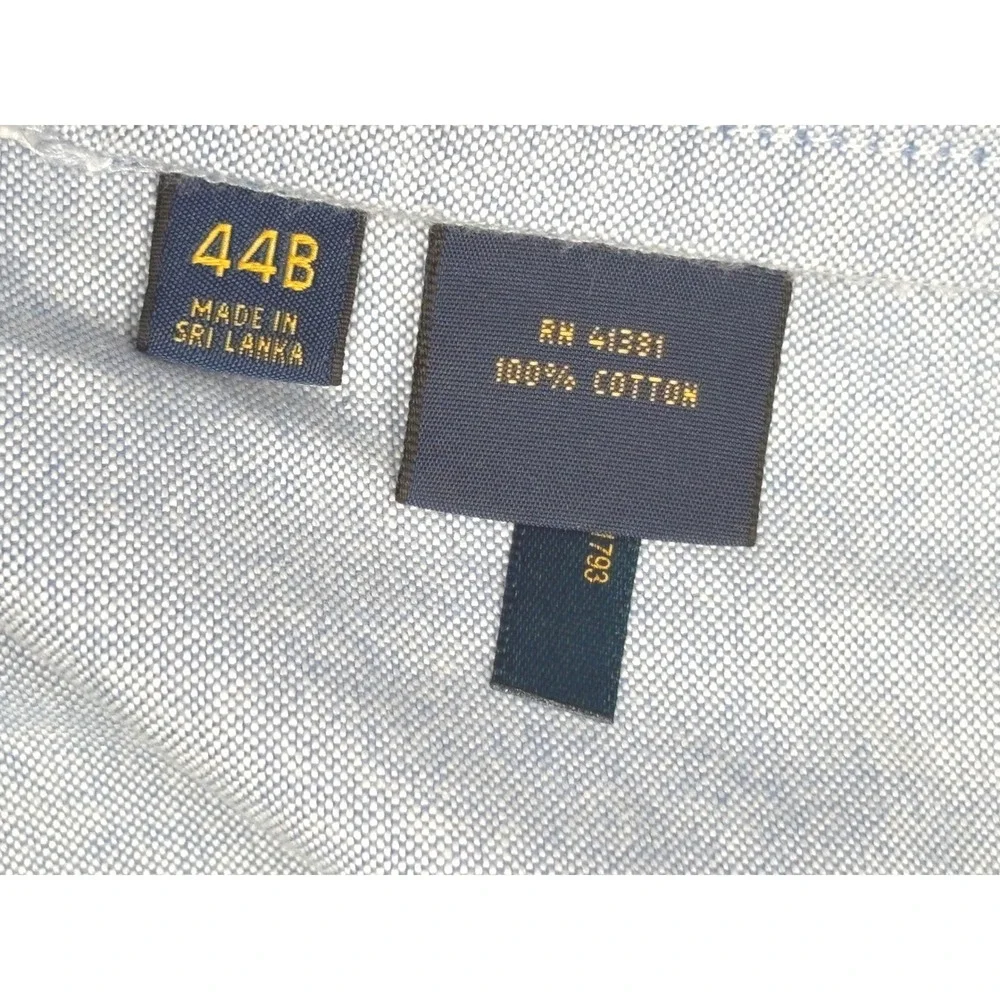 Polo Ralph Lauren Shorts Mens‎ 44B Blue Oxford Cotton Flat Front Casual Classic